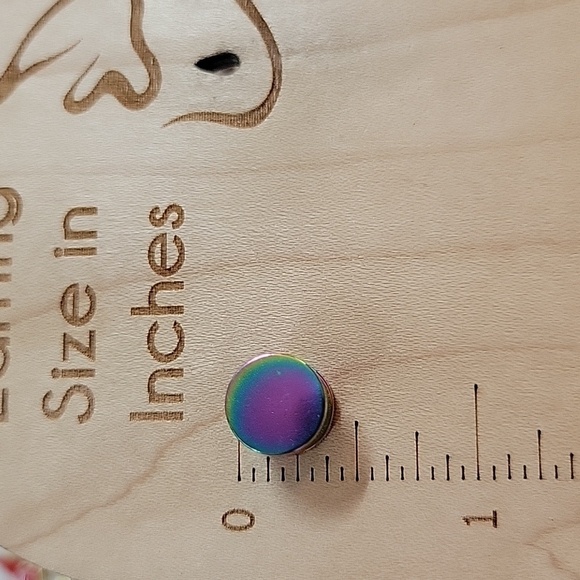 OILSLICK BARBELL GAUGE STYLE EARRINGS - Picture 5 of 7